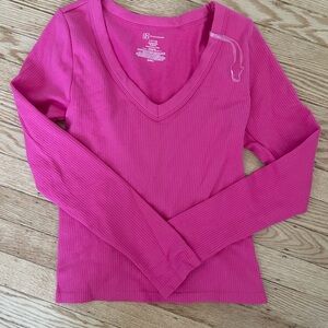 No Boundaries Pink Long Sleeve Fitted Tee